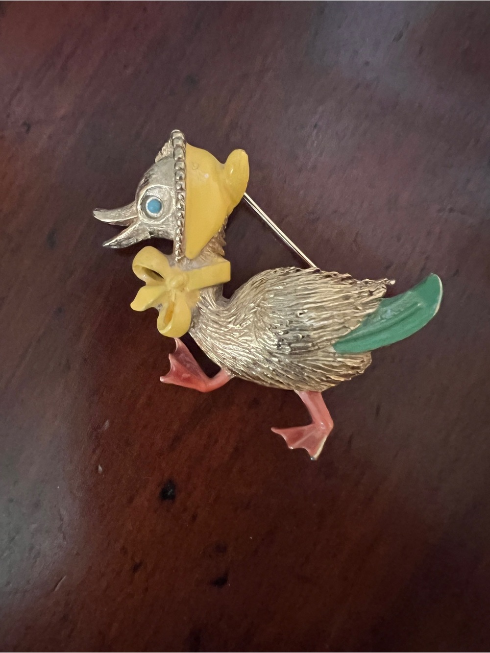 Vintage Rare PUCCINI  Mother  Duck Pin Brooch Signed